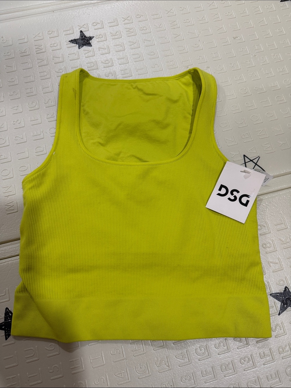 DSG Neon Lime Ribbed Tank Top